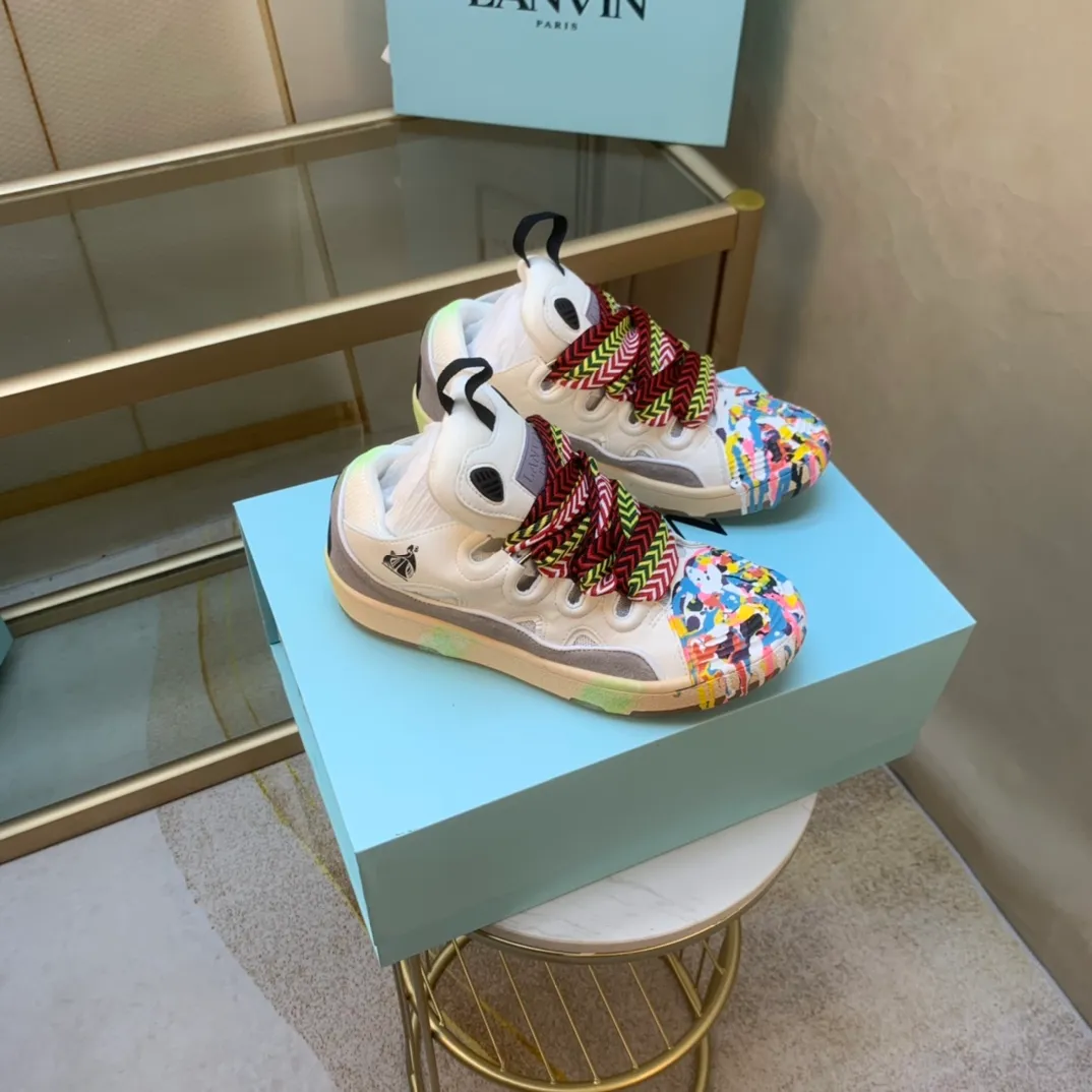 💰600. Lanvin LANVIN. 22 colors: nubuck fabric, breathable mesh, cowhide feet! Same style for men and women: sizes 35-46! High and low versions!